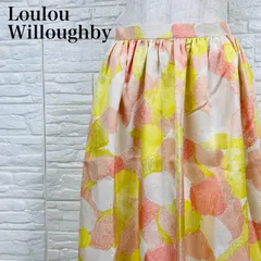 タグ付き Loulou Willoughby ルルウィルビー スカート イエロー ピンク 0315Kのサムネイル