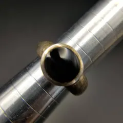 オニキス ラウンド インレイ スタイリッシュ 925 シルバー ヴィンテージ シグネット リング 銀 指輪 シンプル メンズジュンエリー Y26-J