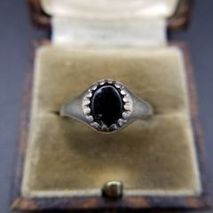 ブラックストーン シルバー925リング オニキス - メルカリ