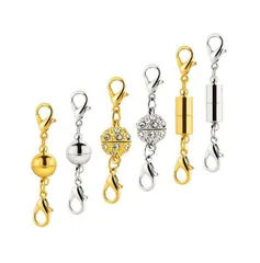 【特価商品】(ネックレス 6個セット 簡単装着 クラフト作り DIY用 留め具*6個) 延長用金具 アクセサリーパーツ ジュエリー エンドパーツ 磁気クラスプ マグネット留め具 留め具 PLAYER】ネックレス 【BEAUTY