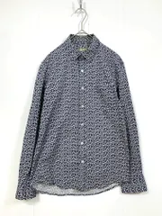 nano universe ナノユニバース 668-9120032 小花柄 長袖 シャツ sizeS/紺  ■■メンズ
