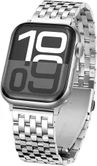 メタルウォッチバンド AppleWatch42mm(Series 10/11) 41mm 40mm 38mm対応 メンズ・レディース用 – ステンレススチール交換用バンド iWatch SEシリーズ 11 10 9 8 7 6 5 4 3 2 1対応，シルバー
