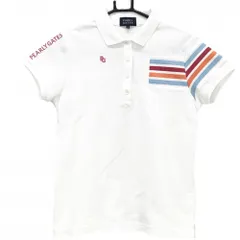 パーリーゲイツ 半袖ポロシャツ 白×ピンク×ライトブルー 袖ライン レディース 0(S) ゴルフウェア PEARLY GATES