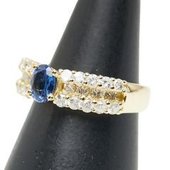 K18 天然サファイア1.31ct 天然ダイヤ0.17ct リング 4.9g - メルカリ
