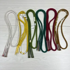 【未使用品】6本セット　帯締め　組紐　くみひも　丸組　正絹　絹100％　フォーマル　金ライン　（丸8）