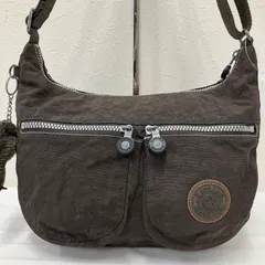 705　Kipling キプリング ワンショルダーバッグ　肩がけ　斜めがけ　ブラウン系 ポケット多数　ゴリラチャーム付き　ショルダーストラップ調節可能のサムネイル