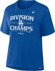 ファナティクス レディース トップス Tシャツ Fanatics MLB Team Apparel Womens Los Angeles Dodgers 2025 NL West Division Champions Lockeroom TShirt NoCo