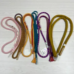 【未使用品】6本セット　帯締め　組紐　くみひも　丸組　正絹　絹100％　フォーマル　金ライン　（丸9）