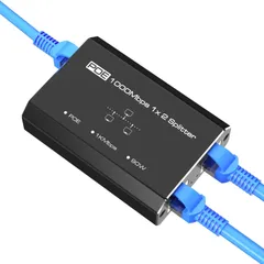 PoE ハブ LAN ハブ 1入力2出力 スイッチングハブ LAN 分配器 LAN ケーブル ハブ PoE インジェクター PoE スプリッター LANケーブル ハブ 高速1000Mbps イーサネットスプリッター LAN ケーブル 分岐 LAN スプリッターのサムネイル