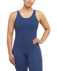 スパンク レディース トップス タンクトップ SPANX Power Boost Shelf Bra Tank Faded Indigo インディゴのサムネイル