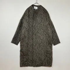 別注　ゼロエイトサーカス　08sircus　レオパードシャギーカラーレスコート　ノーカラーコート ロングコート　モヘヤ混