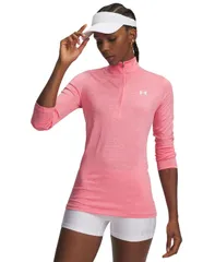 【送料無料】 アンダーアーマー レディース シャツ トップス Womens Twist Tech QuarterZip Logo Top Bittersweet Pinkのサムネイル