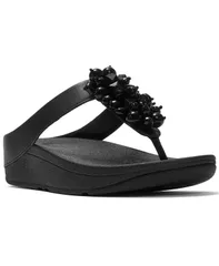 【送料無料】 フィットフロップ レディース スリッポン・ローファー シューズ Womens Fino Bead Cluster Toe Post SlipOn Sandals Blackのサムネイル