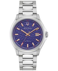 [Free Shipping] Bulova Men's Watch Accessory Mens Tony Bennett NYC SilverTone Stainless Steel Bracelet Watch 32mm Silver
