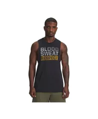 【送料無料】 アンダーアーマー メンズ Tシャツ トップス Mens Project Rock Blood Sweat Respect Sleeveless TShirt Black