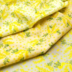 ミモザ柄 ナイロンオックス生地  エコバッグ リュックサック ポーチ サコッシュ 撥水 手作り ハンドメイド 裁縫 50cm単位