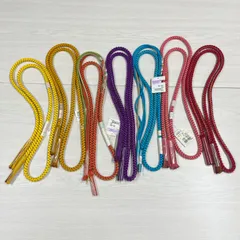【未使用品】7本セット　帯締め　組紐　くみひも　丸組　正絹　絹100％　フォーマル　金ライン　（丸13）