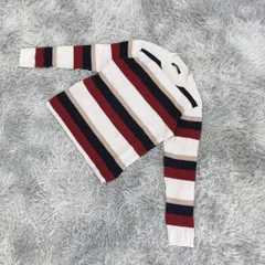 【INGNI】ボーダー柄 クルーネックリブニット(M) カジュアル 一点もの