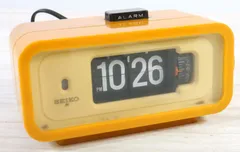 【ト足】SEIKO セイコー デジタル クロック パタパタ時計 目覚まし DP666T イエロー系 レトロ CA0M03005