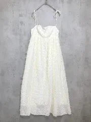 美品 NATURAL BEAUTY BASIC ナチュラルビューティーベーシック 017-4140170 フリンジジャガードキャミ ワンピース sizeM/アイボリー ■■レディース
