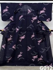 有松鳴海絞り 浴衣 夏物 鞠 綿 濃紺地 躾糸付き G021 - メルカリ