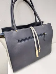 MONO COMME CA　ネイビー×ライトグレー　トートバッグ　A4サイズ　2way