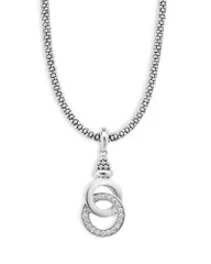 ラゴス レディース アクセサリー ネックレス・チョーカー・ペンダントトップ レース LAGOSterling Silver Signature Caviar Interlocking Silver Pendant Necklace 18 Silver シルバー