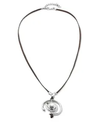 ウノデ 50 レディース アクセサリー ネックレス・チョーカー・ペンダントトップ レース レザー UNOde50 Pearleather Necklace Silver シルバー