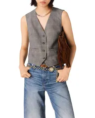 マージュ レディース アウター コート Maje Deep V Tailored Waistcoat Grey グレー