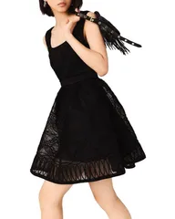 マージュ レディース トップス ワンピース 刺繍 レース Majembroidered Lace Skater Dress Black ブラック
