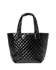 エムジーウォレス レディース バッグ MZ WALLACE Mediumetro Tote Deluxe Black Lacquer OxfordMatte Black ブラックのサムネイル