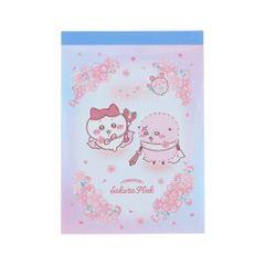 【メール便】ちいかわ メモ帳 メモミニ Sakura Pink サクラ ハチワレ＆ラッコ サンスター文具 新学期準備文具 キャラクター グッズ 