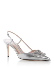 ヴァレンティノ レディース シューズ パンプス ロゴ Valentino Garavani Womens VLogo Glow Slingback Pumpsilver シルバー