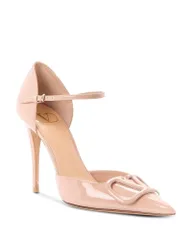 ヴァレンティノ レディース シューズ パンプス レザー ロゴ Valentino Garavani Womens VLogo dOrsay Patent Leather Pumps Dusty Rose
