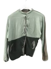 センソユニコ JNBY ニット カーディガン 配色切替 変形 グリーン系 トップス