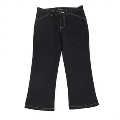 トリココムデギャルソンtricot COMME des GARCONSポリコットンホワイトステッチフレアパンツ 黒Mのサムネイル
