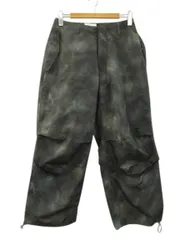 ソエルテ Soerte トータルパターンミリタリーワイドカーゴパンツ タイダイ 総柄 ブラック 黒系 1 ボトムス