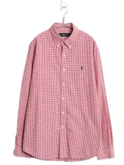 ラルフローレン ギンガム チェック 長袖 ボタンダウン シャツ メンズ XL / 古着 ポロ コットン 長袖シャツ ワンポイント 薄手 大きいサイズ