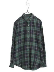 【お得なクーポン配布中!】 90s ラルフローレン チェック 長袖 ボタンダウン シャツ メンズ M オールド ポロ コットン 長袖シャツ ワンポイント BD 薄手 マルチカラー