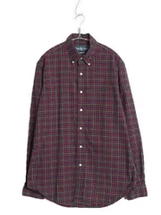 【お得なクーポン配布中!】 00s ラルフローレン チェック 長袖 ボタンダウン シャツ メンズ M オールド ポロ コットン 長袖シャツ オックスフォード 薄手 マルチカラー