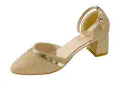 [Electric Circus] おしゃれ かわいい かっこいい 人気 女性 婦人 プレゼント パンプス ぱんぷす ヒール サンダル レディース シューズ 靴 ラメ パーティー ゴールド 金 ブラック 黒 春 秋 用 結婚式 入学式 卒業式 ( [ゴールド]