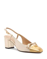 ヴァレンティノ レディース シューズ パンプス ロゴ Valentino Garavani Womens Vlogo Valet Du Roi Slingback PumpsilverGold ゴールド