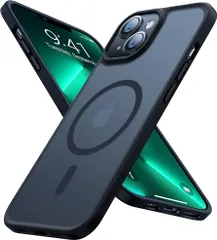 TORRAS iPhone13mini 用 ケース 【米軍進化耐久性・高精密Magsafe対応】半透明 マグネット搭載 ワイヤレス充電 耐衝撃 全面保護 黄ばみなし ストラップホール付き マグセーフ対応 ブラック Guardian-Mag