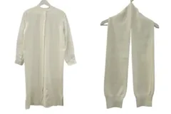 アメリヴィンテージ Ameri VINTAGE MANY WAY DOCKING SHIRT DRESS ワンピース ニット 異素材 切替 ホワイト 白 長袖 マフラー付き S