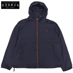 POLO RALPH LAUREN ポロ ラルフローレン 美品 ナイロン ジップアップパーカー メンズ ネイビー XXL XXL