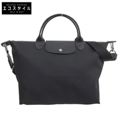 Longchamp ロンシャン 美品 プルアージュエナジー トップハンドルバッグ 2wayバッグ レディース ブラック
