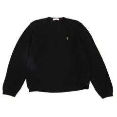アベイシングエイプA BATHING APE コットンワッペンワンポイントニットセーター 黒XLのサムネイル