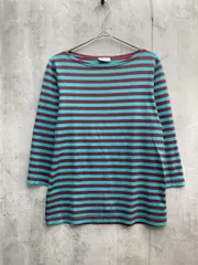 marimekko マリメッコ コットン100% カットソー 長袖 ボーダー Tシャツ sizeS/緑 ■◇ レディース