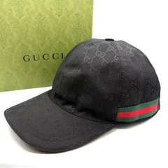 グッチ GUCCI GGキャンバス シェリー キャップ 200035 ブラック #M/58 【鑑定済み】正規品