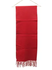 フリンジマフラー カシミヤ レッド 赤